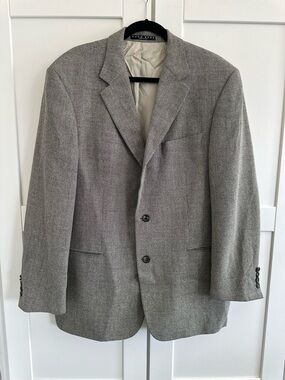 Hugo Boss Silk Wool Blazer 42R | Luxury Textured Sport Coat | Classic Neutral